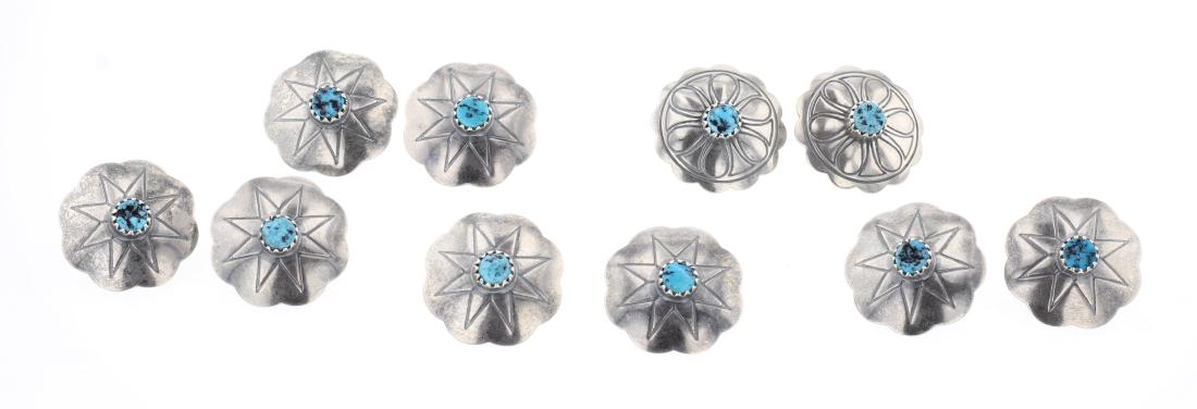 Lenora Silversmith Begay Turquoise Post Earrings (1 of 2)