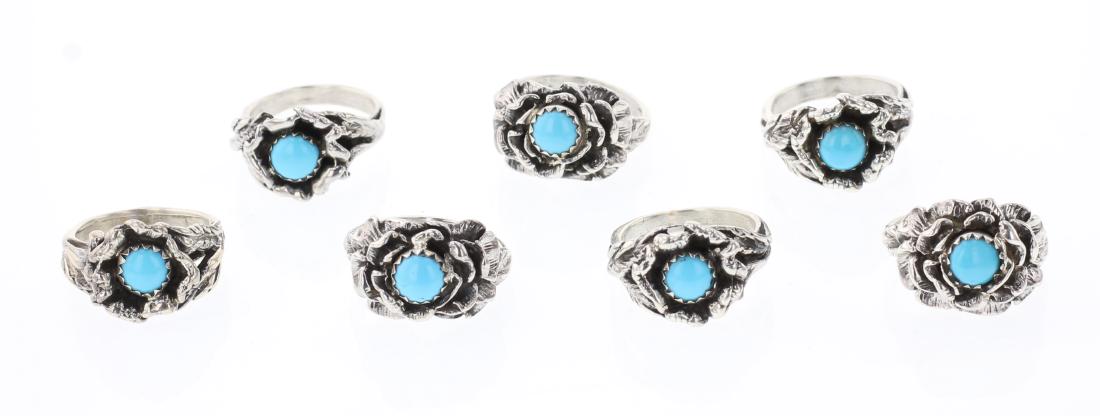 Turquoise Ring Lot of Seven (1 of 3)