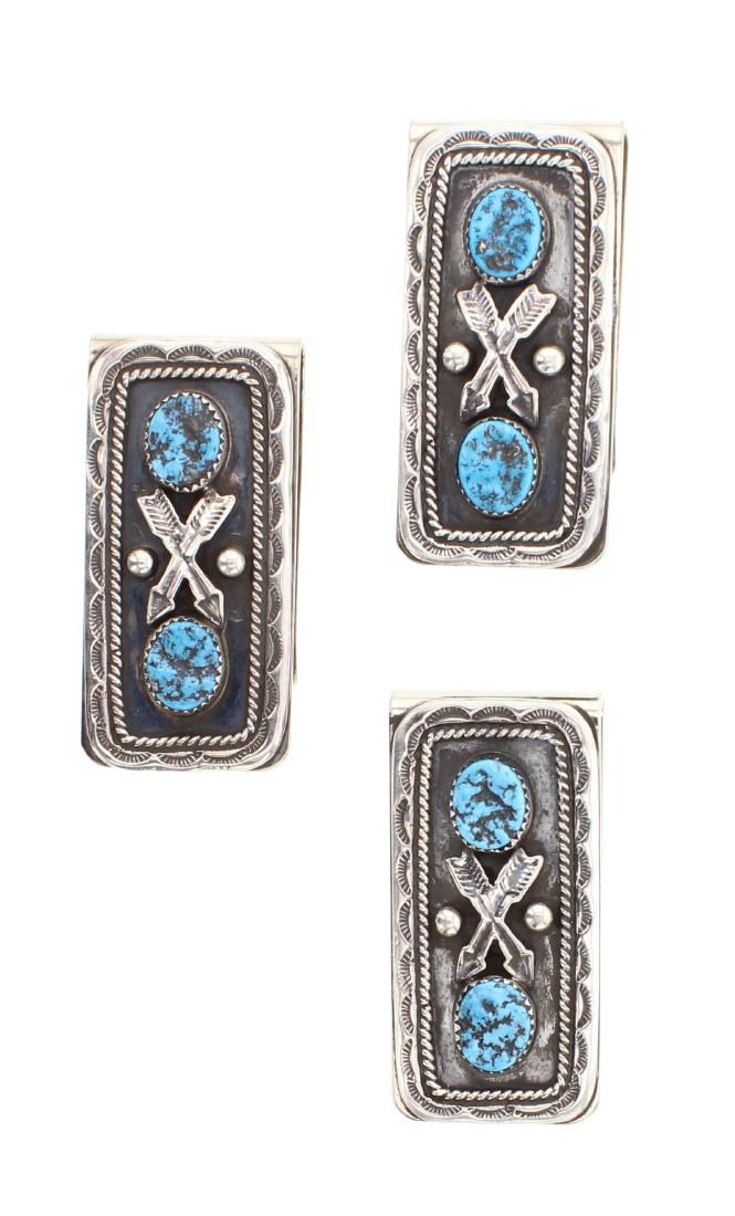 Lenora Silversmith Begay Turquoise Money Clip Lot of (1 of 2)