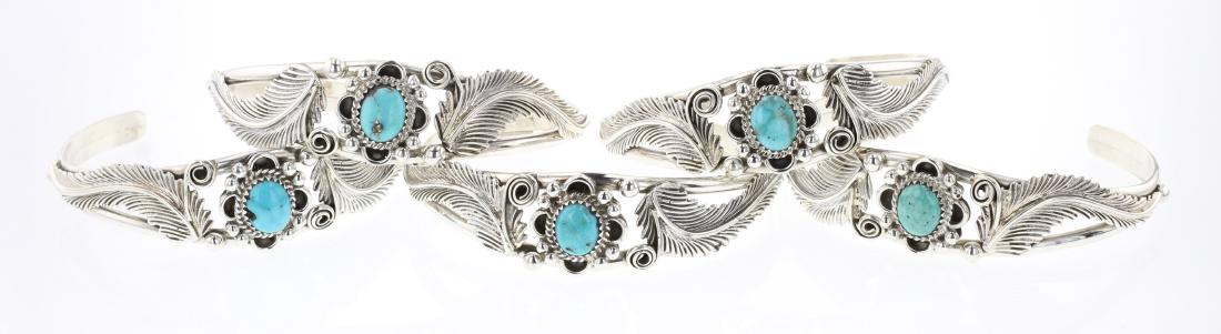 Jimmy Emerson Turquoise Leaf Bracelet Lot of Five (1 of 3)