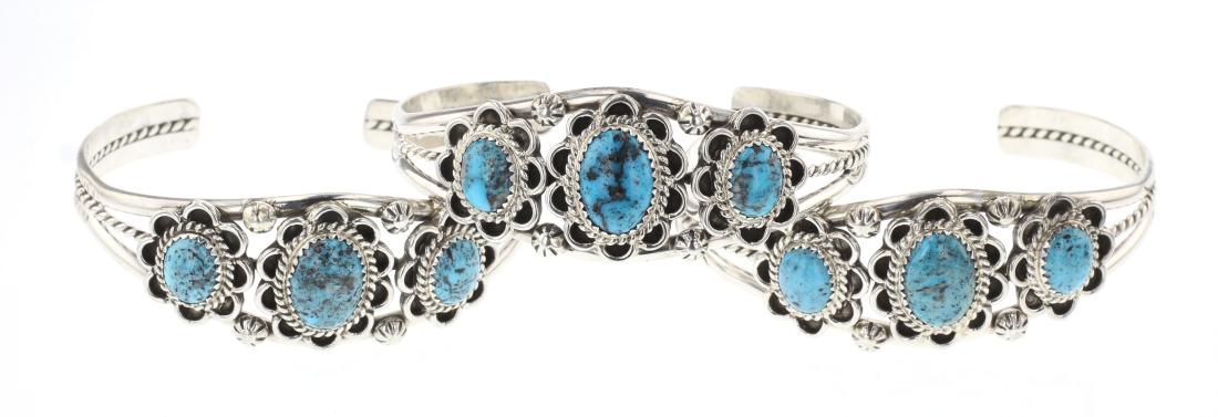 Garrison Boyd Three Stone Turquoise Bracelet Lot of (1 of 3)