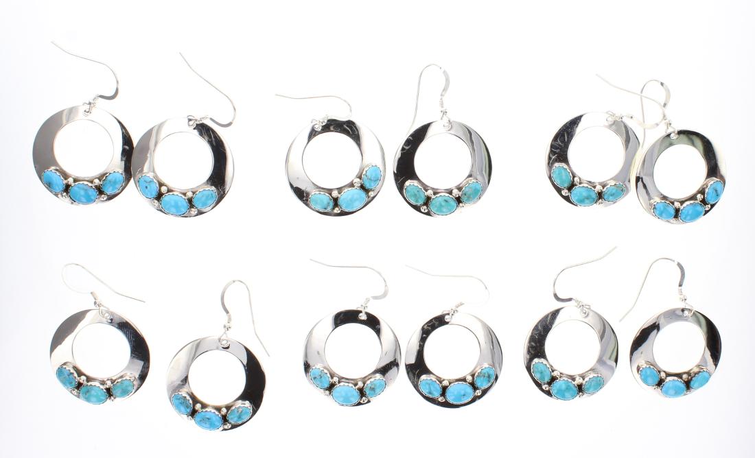 Turquoise Earrings Lot of Six Pairs (1 of 2)