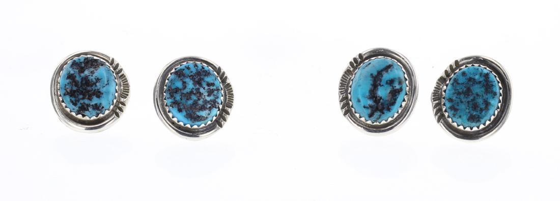 Garrison Boyd Turquoise Post Earrings Lot of Two Pairs (1 of 3)