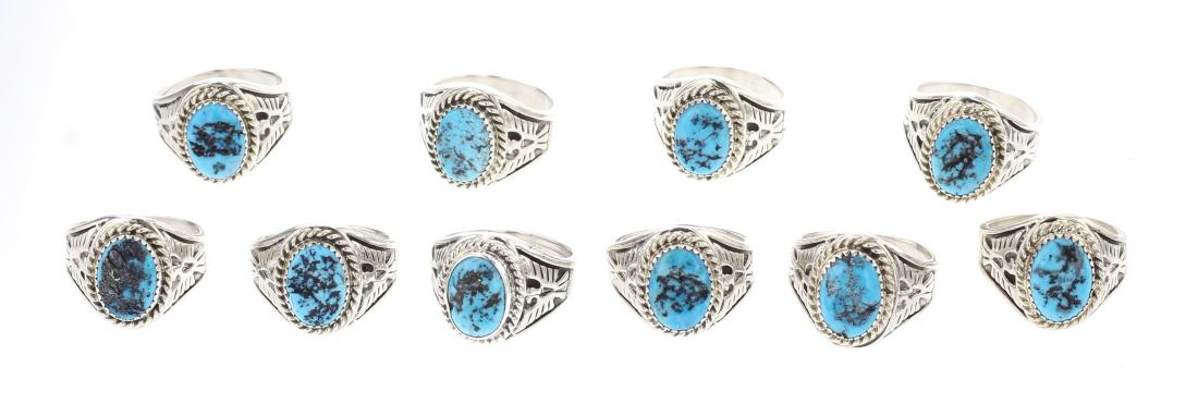 Tom Hasteen Turquoise Rings Lot of 10 (1 of 3)