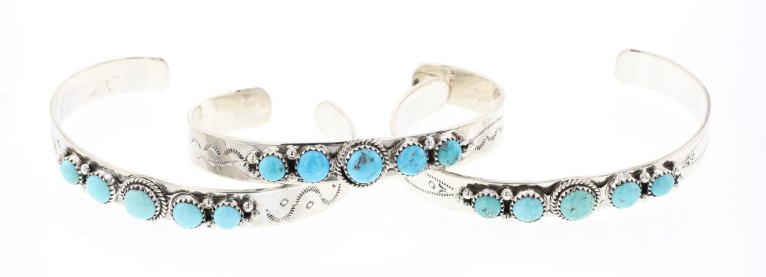 Jimmy Emerson Turquoise Row Bracelet Lot of Three (1 of 3)