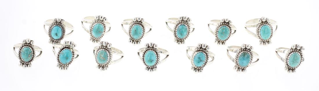 Lenora Silversmith Begay Turquoise Rings Lot of 13 (1 of 3)