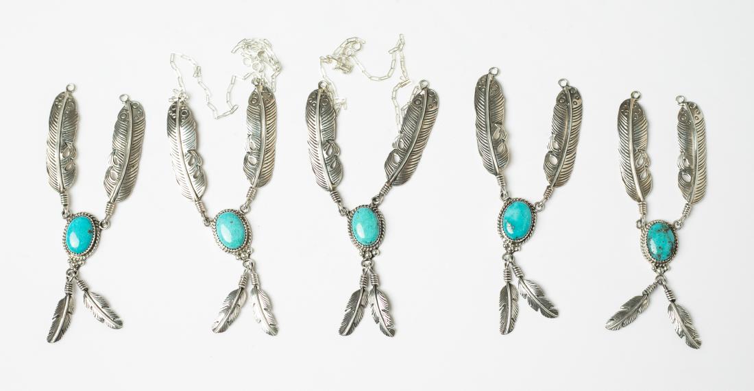 Turquoise Pendant Necklace Lot of Five (1 of 2)