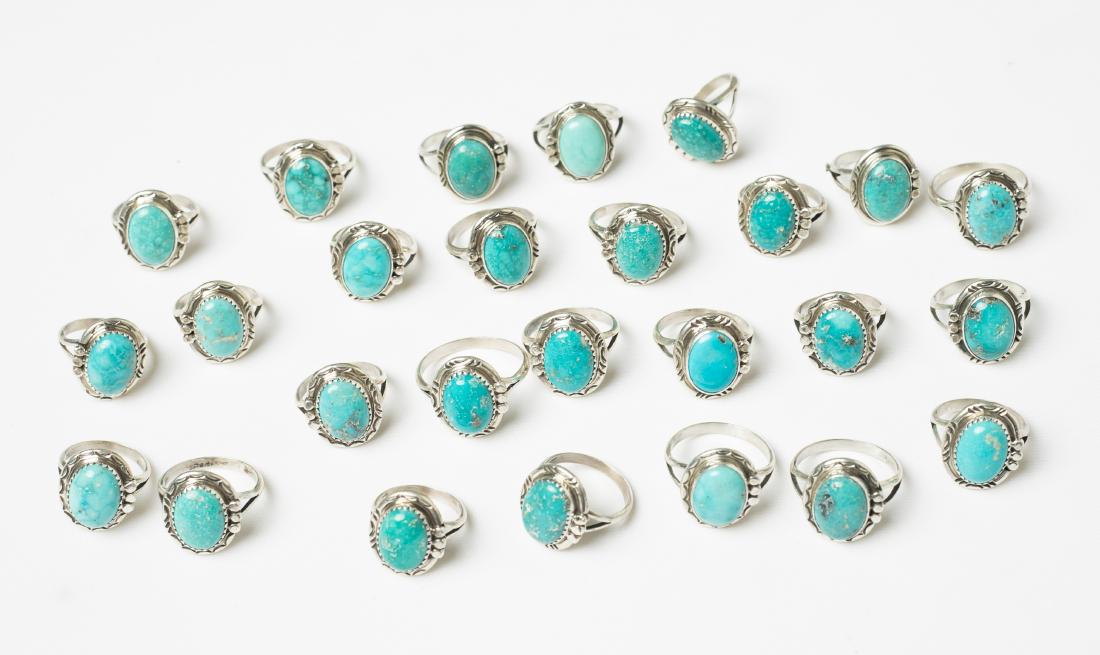 Lenora Silversmith Begay Rings Lot of 26 (1 of 2)
