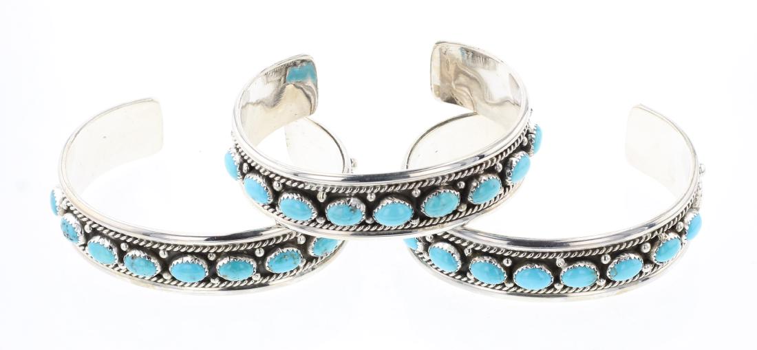 Turquoise Row Bracelet Lot of Three (1 of 3)