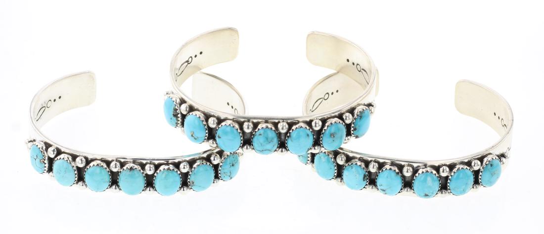 Garrison Boyd Turquoise Row Bracelets Lot of Three (1 of 3)