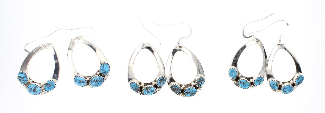 Turquoise Earrings lot of Three Pairs (1 of 2)