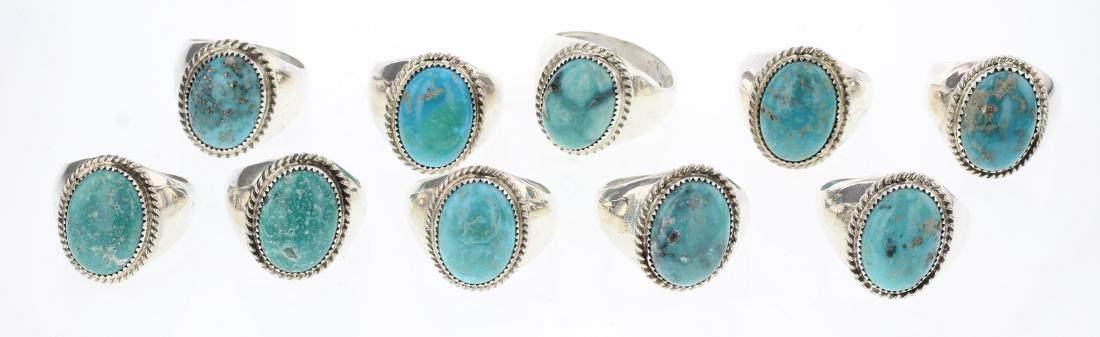 Tom Hasteen Turquoise Rings Lot of 10 (1 of 3)