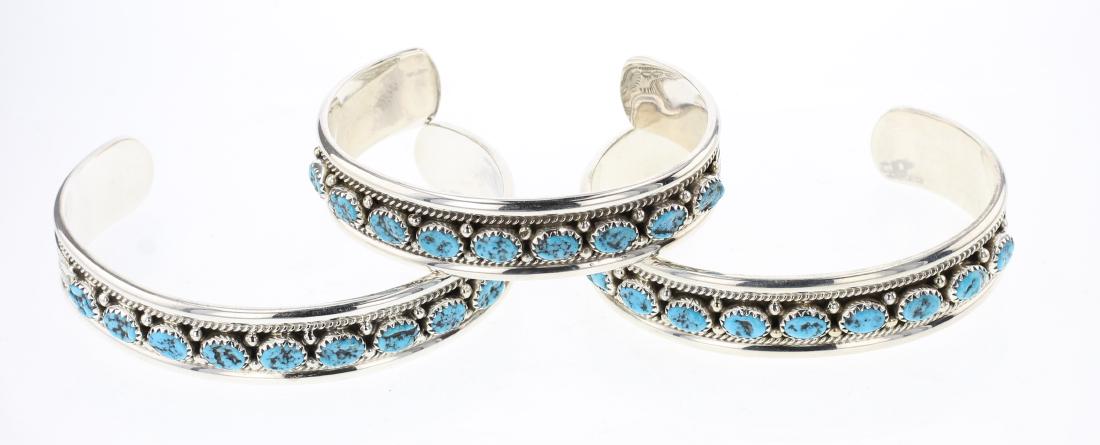 Lenora Silversmith Begay Turquoise Row Bracelets Lot of (1 of 3)