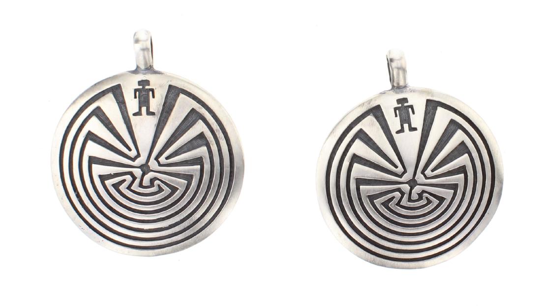 Man in the Maze Design Pendants Lot of Two (1 of 2)