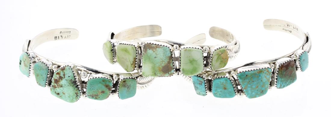 Eula Wylie Turquoise Freeform Bracelet Lot of Three (1 of 3)