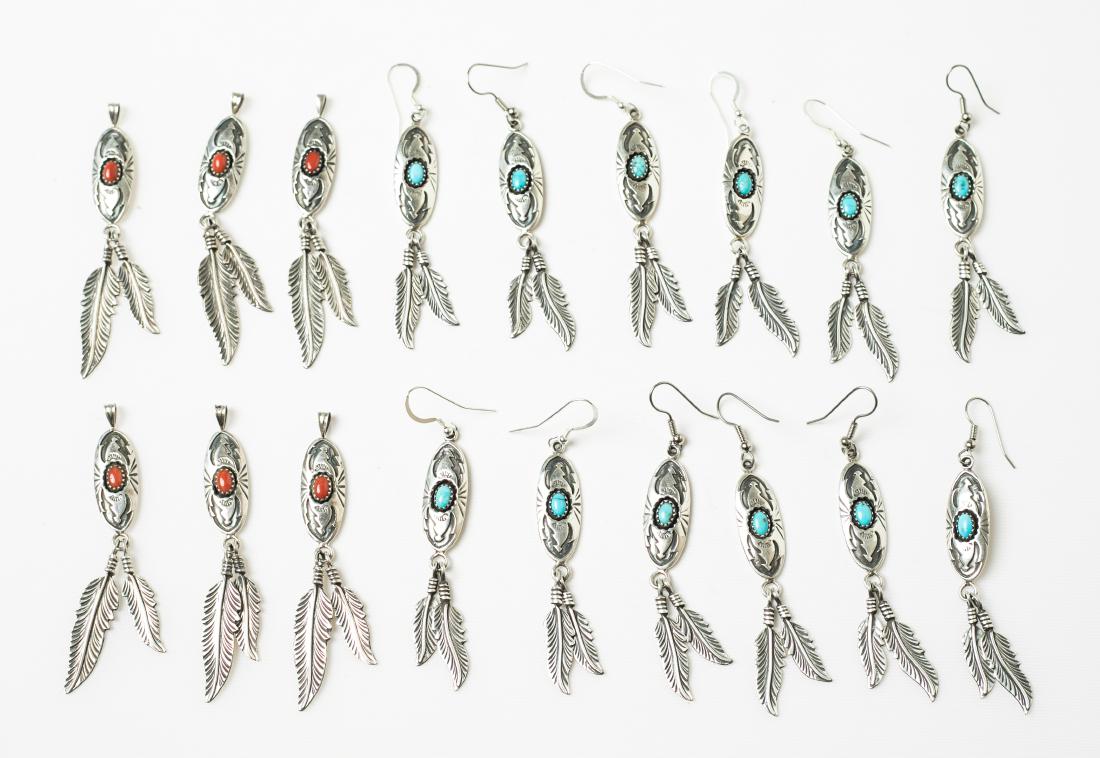 Garrison Boyd Turquoise & Coral Pendants & Earrings Lot (1 of 3)