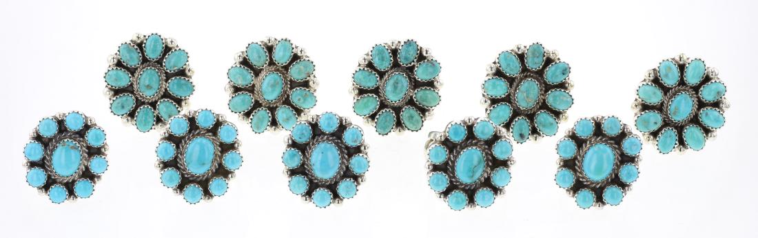 Garrison Boyd Turquoise Cluster Ring Lot of 10 (1 of 3)