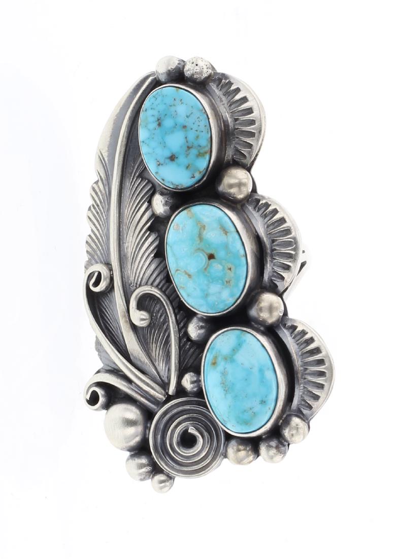 Jimmy Lee Kingman Turquoise Contemporary Feather Long (1 of 4)