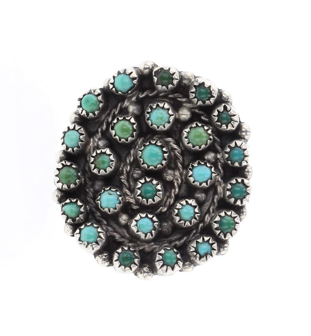 Vintage Turquoise Round Cluster Large Ring (1 of 3)
