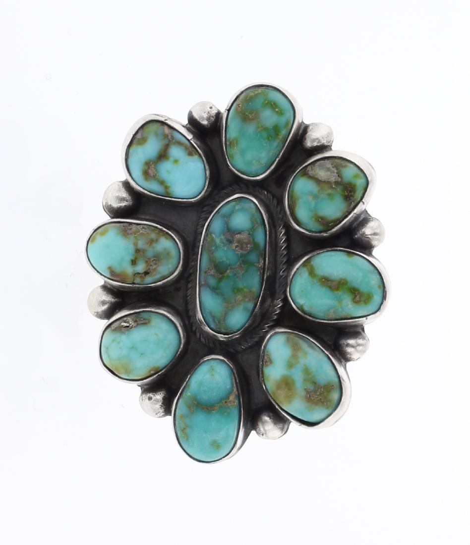 Vintage Carrico Lake Turquoise Cluster Ring (1 of 3)