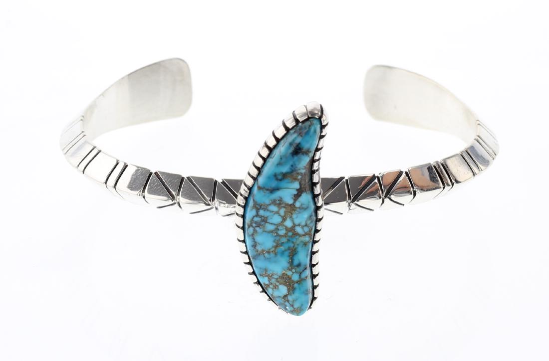Larry Spencer Candelaria Turquoise Freeform Bracelet (1 of 3)