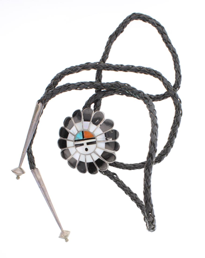 Vintage Multi Stone Inlay Bolo Tie (1 of 2)