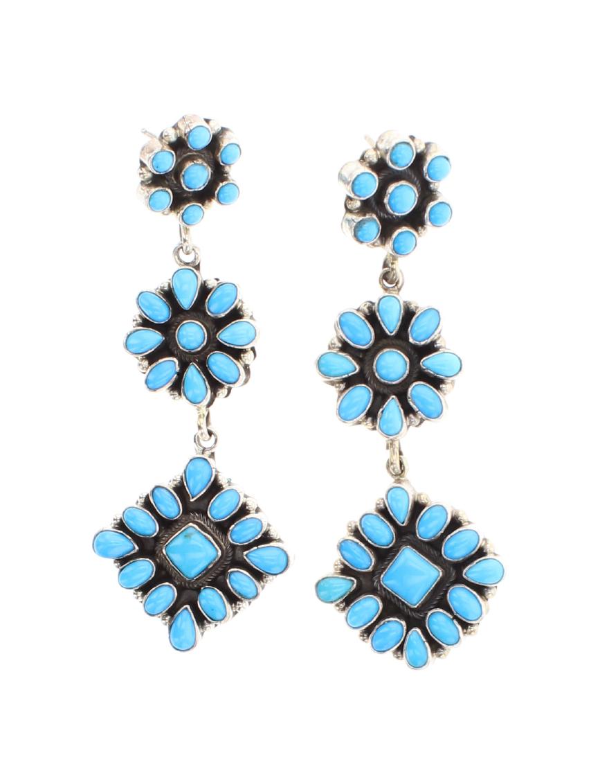 Sleeping Beauty Turquoise Contemporary Cluster Earrings (1 of 2)