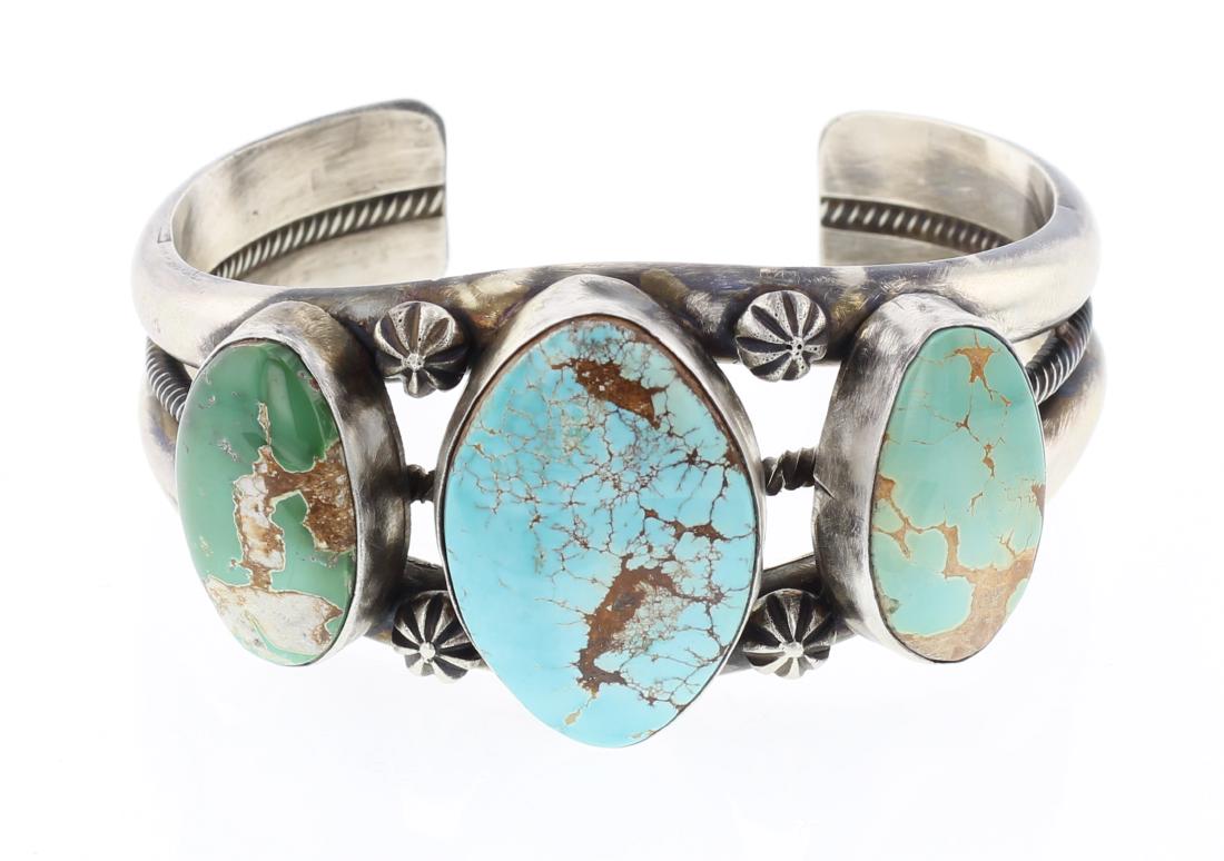 Paul Livingston Kingman Turquoise Cuff Bracelet (1 of 3)