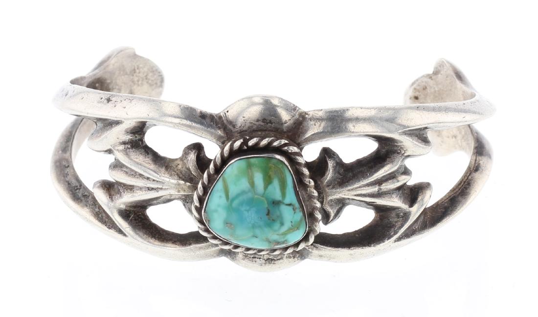 Vintage Turquoise Sand Cast Bracelet (1 of 3)