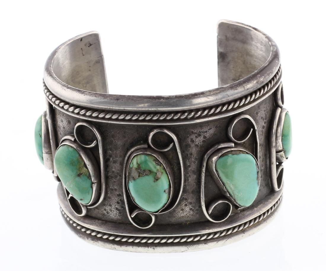 Vintage Royston Turquoise Large Cuff Bracelet (1 of 3)