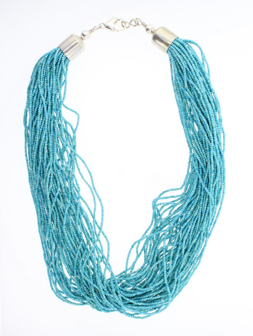 Kingman Turquoise Contemporary Multi Strand Necklace (1 of 2)