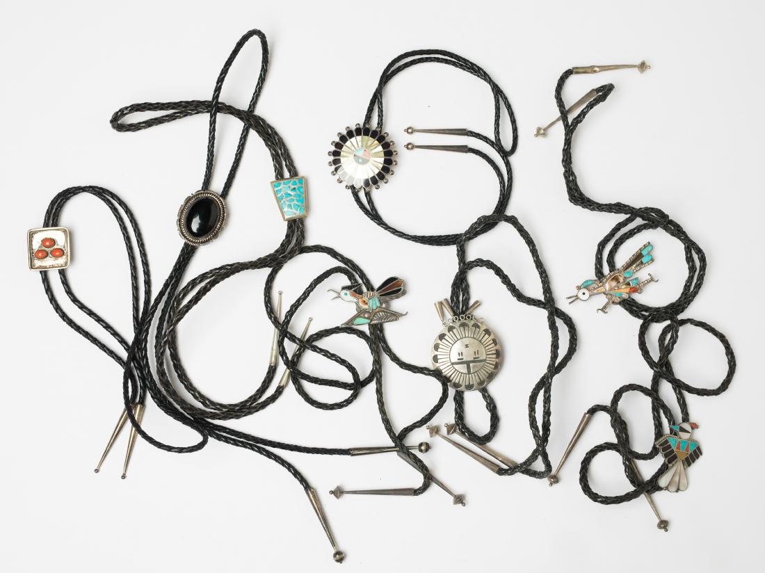 Old Pawn & Vintage Bolo Ties Large Lot of Eight Bolo (1 of 4)
