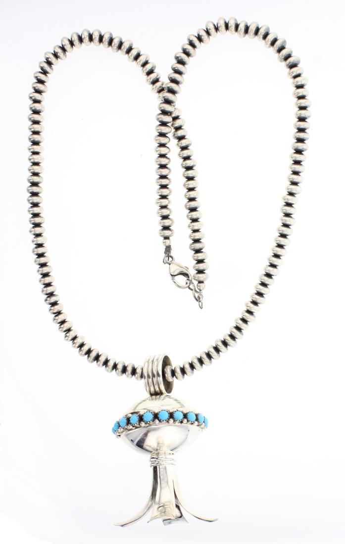 Sleeping Beauty Turquoise Contemporary Blossom Pendant (1 of 3)