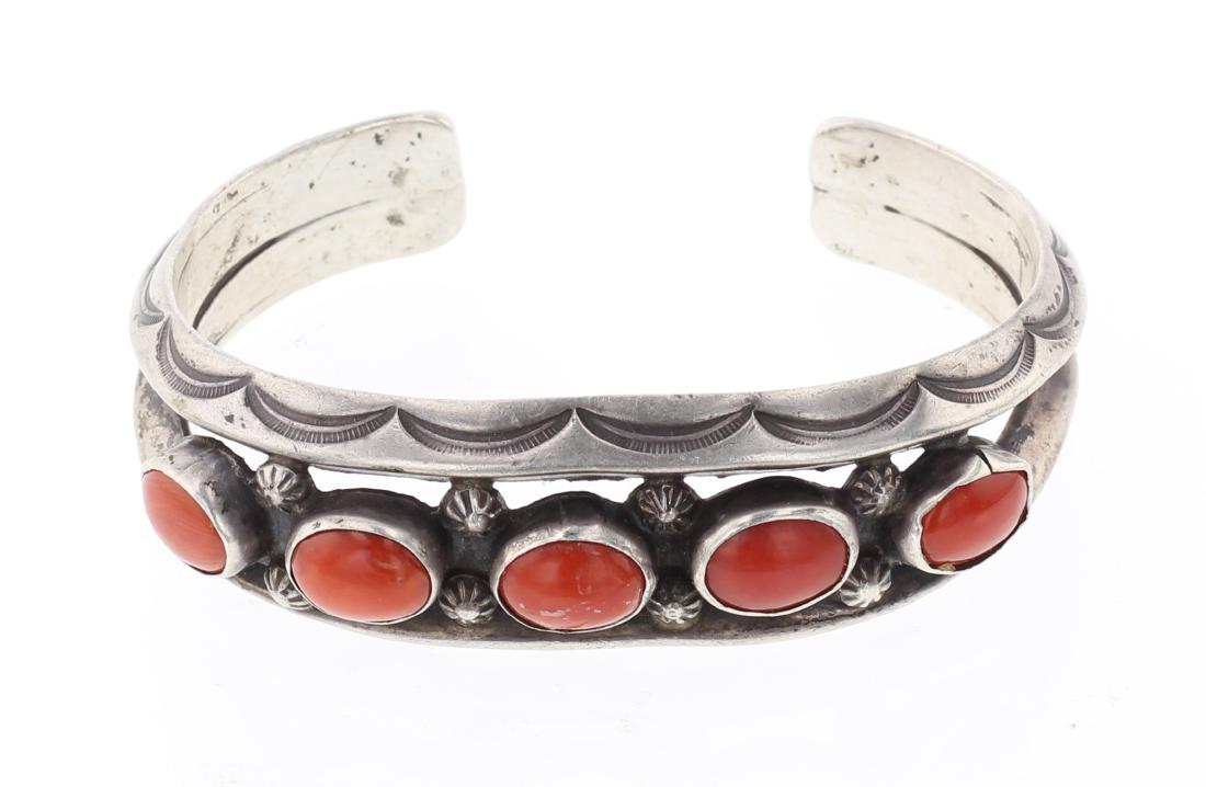 Vintage Coral Row Bracelet (1 of 3)