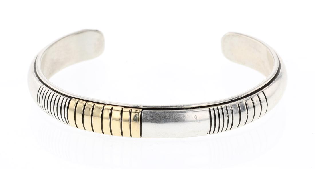 Johnathan Nez Vintage Silver & 14K Gold Accent Etched (1 of 3)