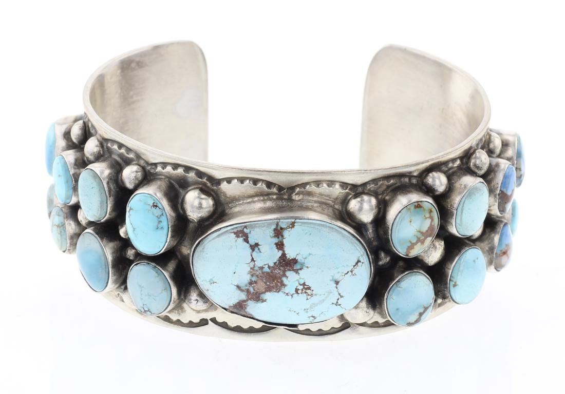 Raymond Beard Golden Hill Turquoise Round Cluster Cuff (1 of 3)