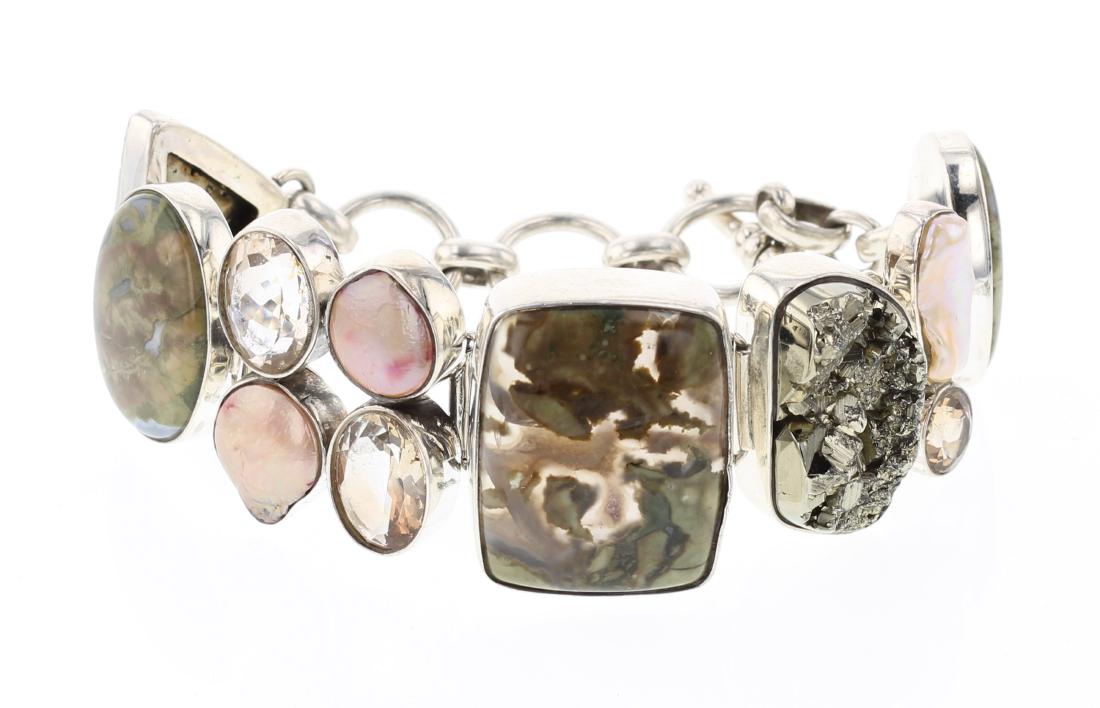 Vintage Multi Stone Link Bracelet (1 of 4)