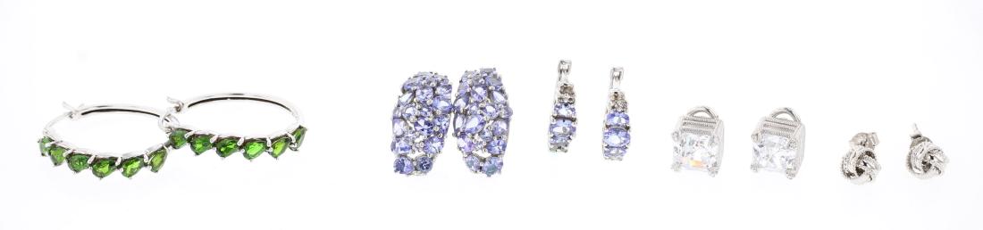 Vintage Gem Stone Earrings Lot of Five (1 of 2)