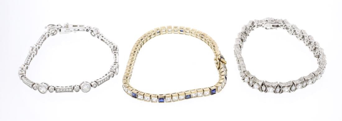 Vintage Sterling Silver Link Bracelet Lot of Three (1 of 3)