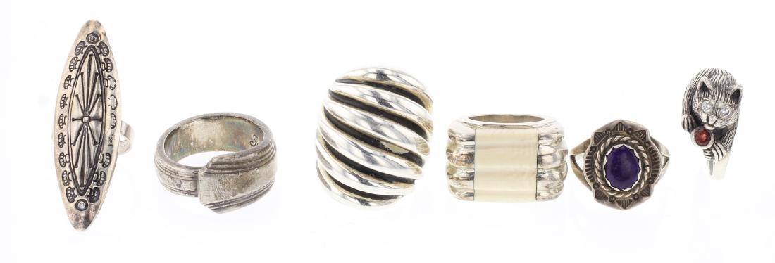Vintage Silver Rings Lot of Six (1 of 3)