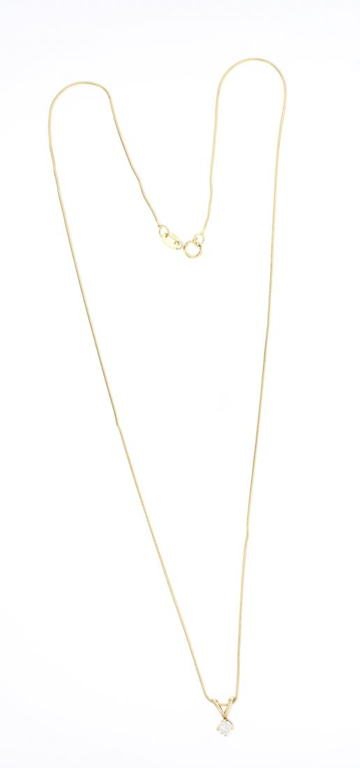 Vintage 14K Gold & Moissanite Necklace (1 of 2)