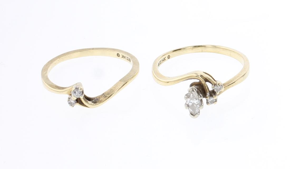Vintage 14K Gold & Moissanite Rings Set (1 of 4)