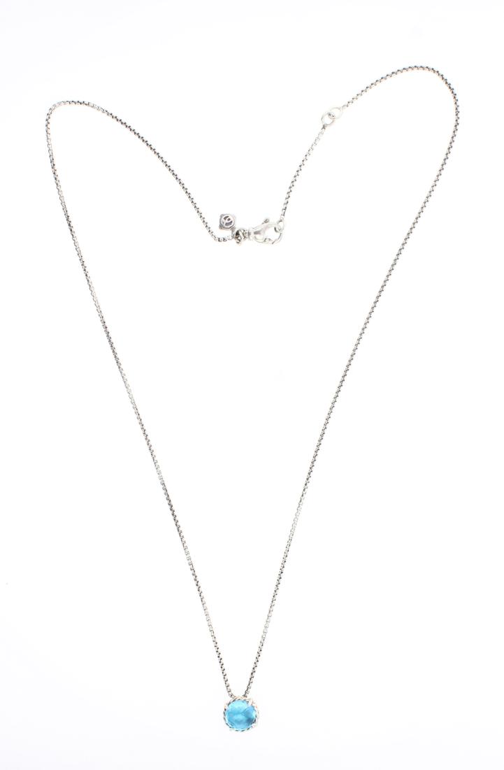 David Yurman Sterling Silver Necklace & Blue London (1 of 2)