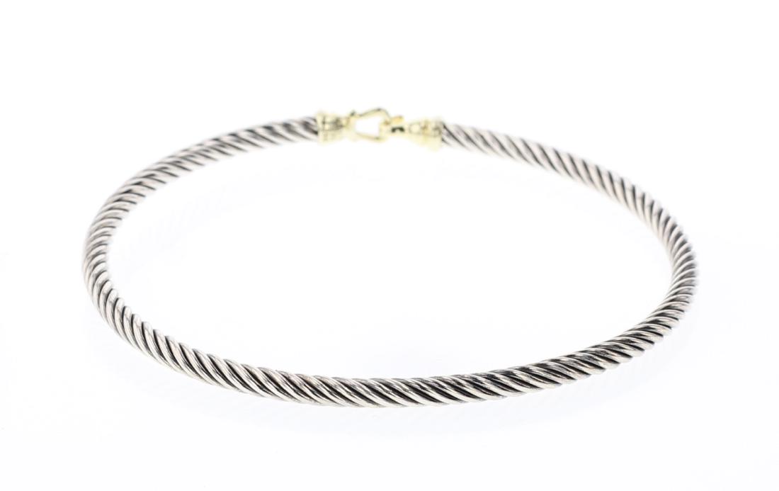 David Yurman Sterling Silver & 18k Gold Buckle Bracelet (1 of 4)