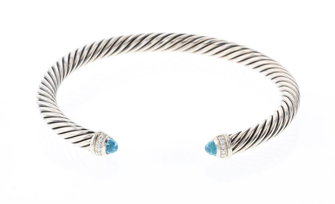 David Yurman Sterling Silver Diamonds & Blue Topaz (1 of 4)