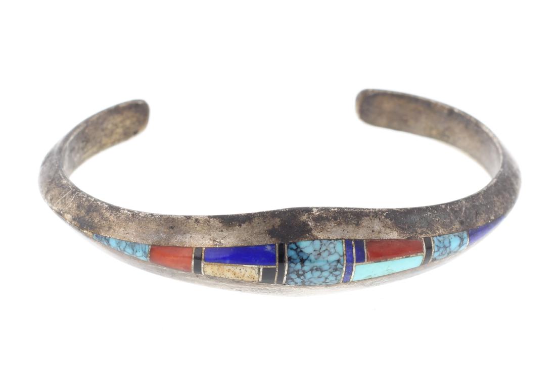 Old Pawn Multi Stone Inlay Bracelet (1 of 3)