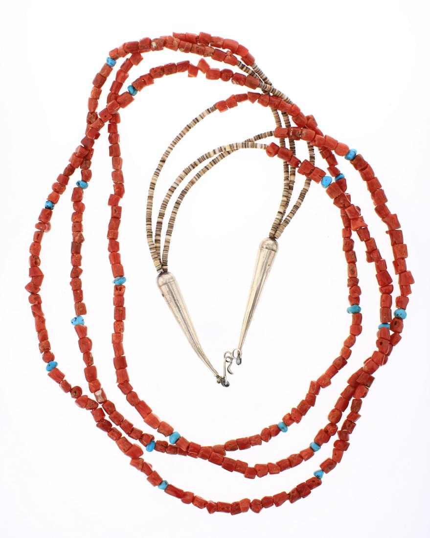 Vintage Coral Heishe Multi Strand Necklace (1 of 2)