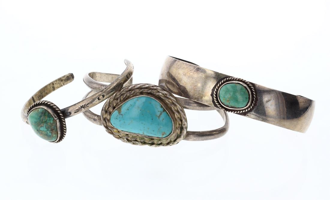 Vintage Turquoise One Stone Multi-Piece Lot of Three (1 of 2)