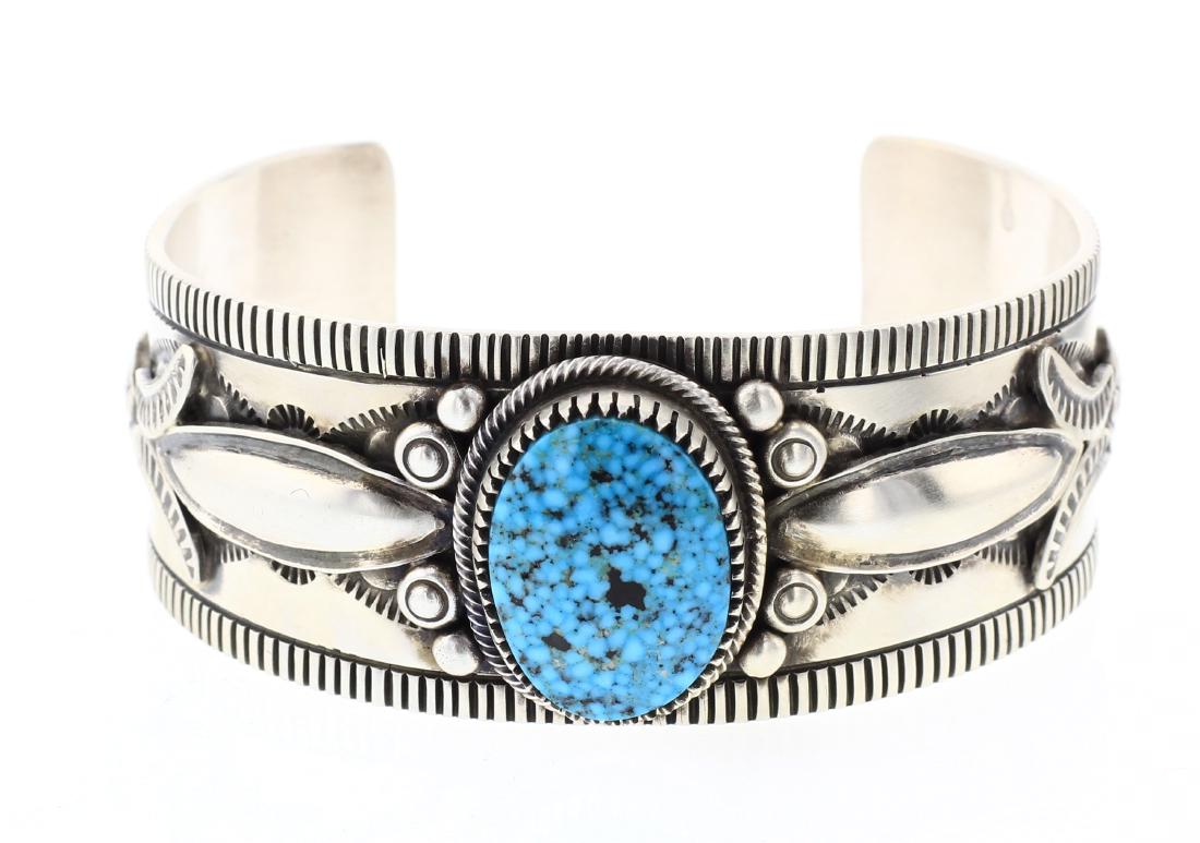 Water web Kingman Turquoise Contemporary Cuff Bracelet (1 of 4)