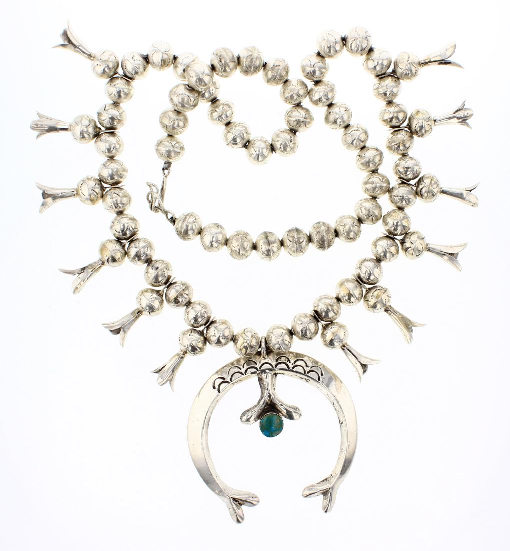 Old Pawn Turquoise Squash Blossom Necklace (1 of 2)